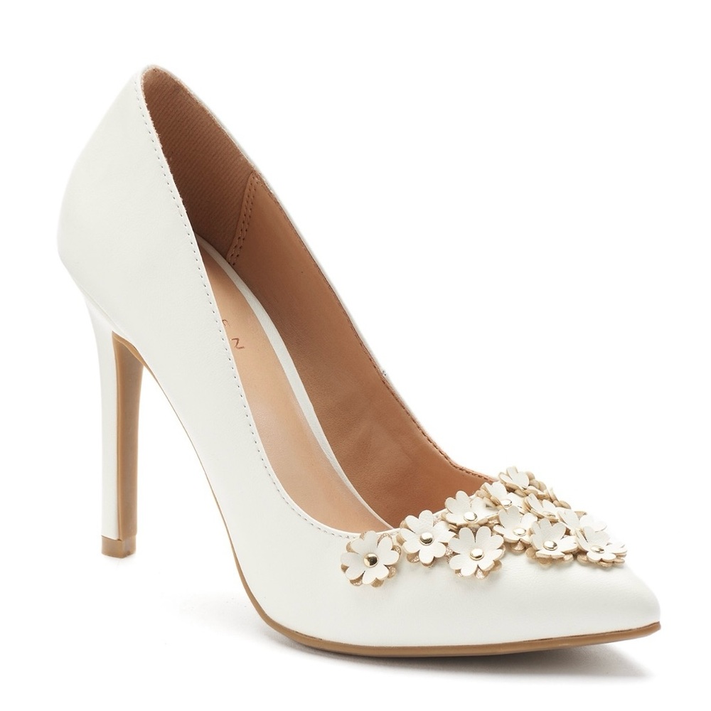 NIB LC Lauren Conrad Petal High Heels Nude Size 10 - Picture 11 of 11